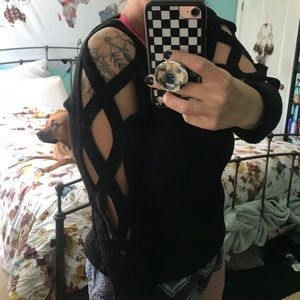Black Cut Out Sweater